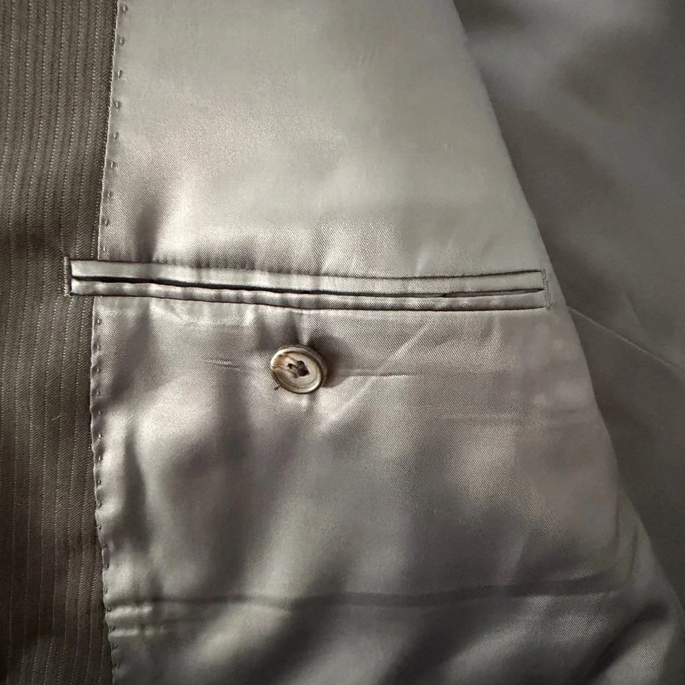 Ralph Ralph Lauren Mens 46R Wool‎ Pinstripe Blazer Jacket Black Dillard's Gray